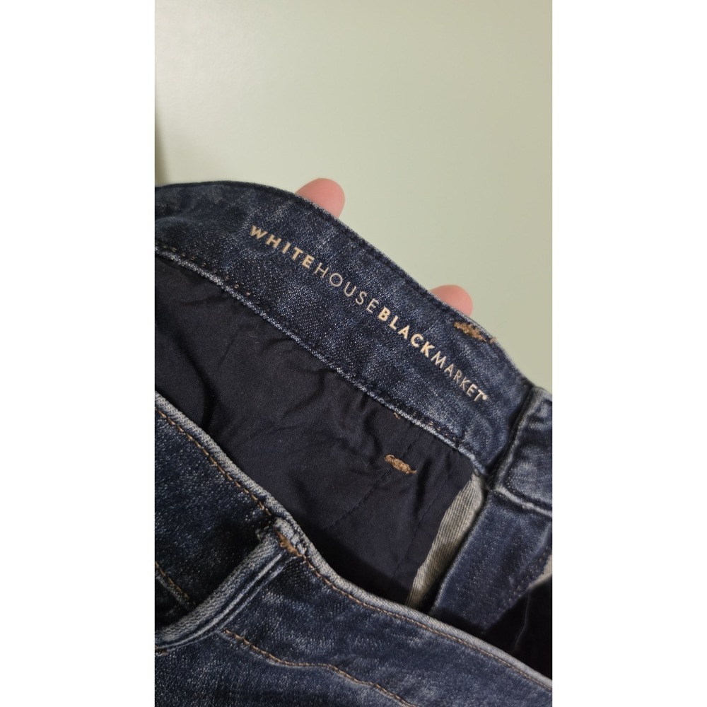 WhiteHouseBlackMarket The Everyday Soft Mid Rise Dark Wash Boot Jeans Size 12 - Picture 7 of 9